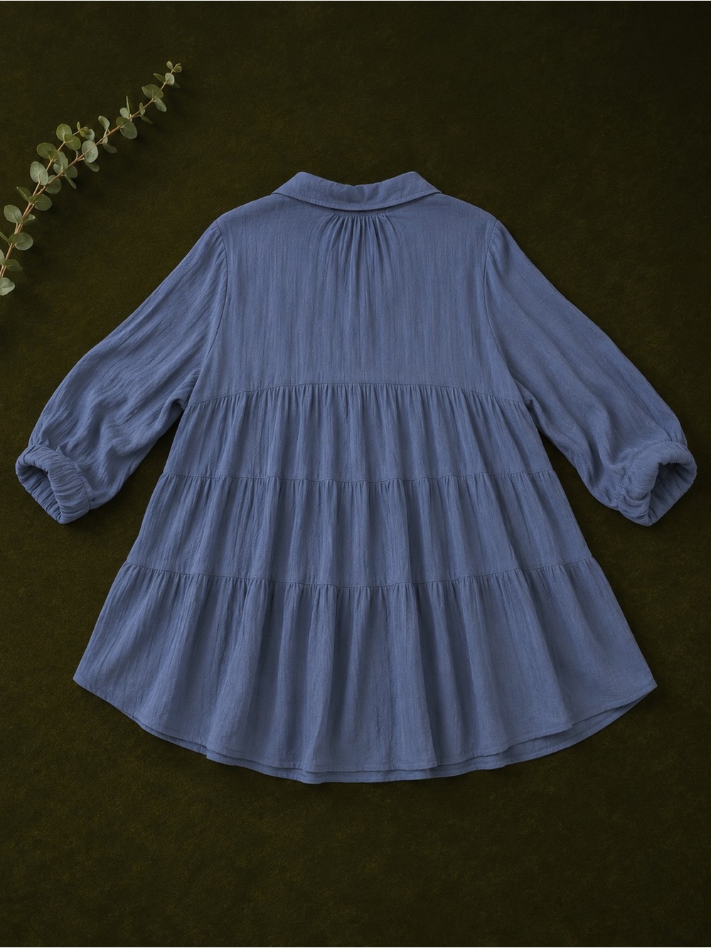 UMGEE Blue Sheer Gauze Button Front Tunic Dress Size XL - Picture 4 of 5